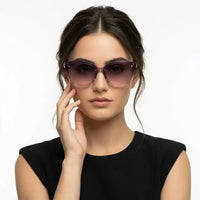 Miron | Transparent Gradient Brown Large Full Rim Cateye Sunglasses for Women [UV-protected]