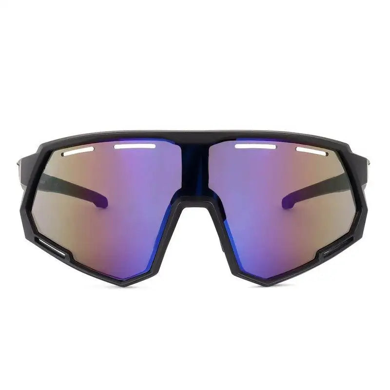 Myrion | Black/Blue Medium Full Rim Shield Sports Sunglasses for Men & Women [UV-protected]