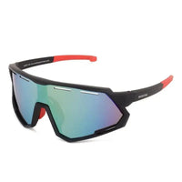 Myrion | Black Medium Full Rim Shield Sports Sunglasses for Men & Women [UV-protected]