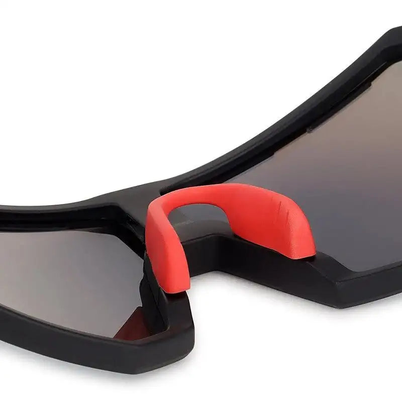 Myrion | Black Medium Full Rim Shield Sports Sunglasses for Men & Women [UV-protected]