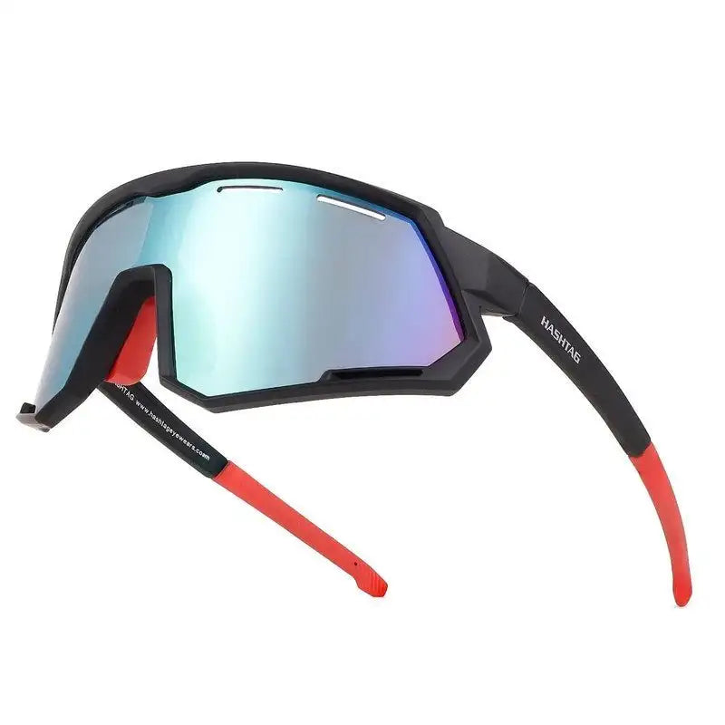 Myrion | Black Medium Full Rim Shield Sports Sunglasses for Men & Women [UV-protected]