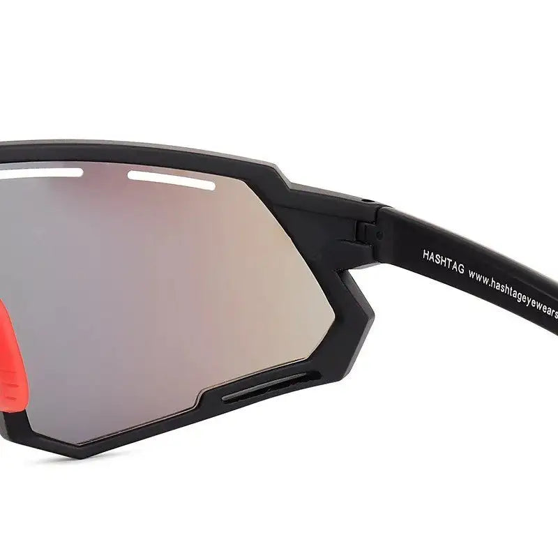 Myrion | Black Medium Full Rim Shield Sports Sunglasses for Men & Women [UV-protected]