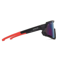 Myrion | Black Medium Full Rim Shield Sports Sunglasses for Men & Women [UV-protected]