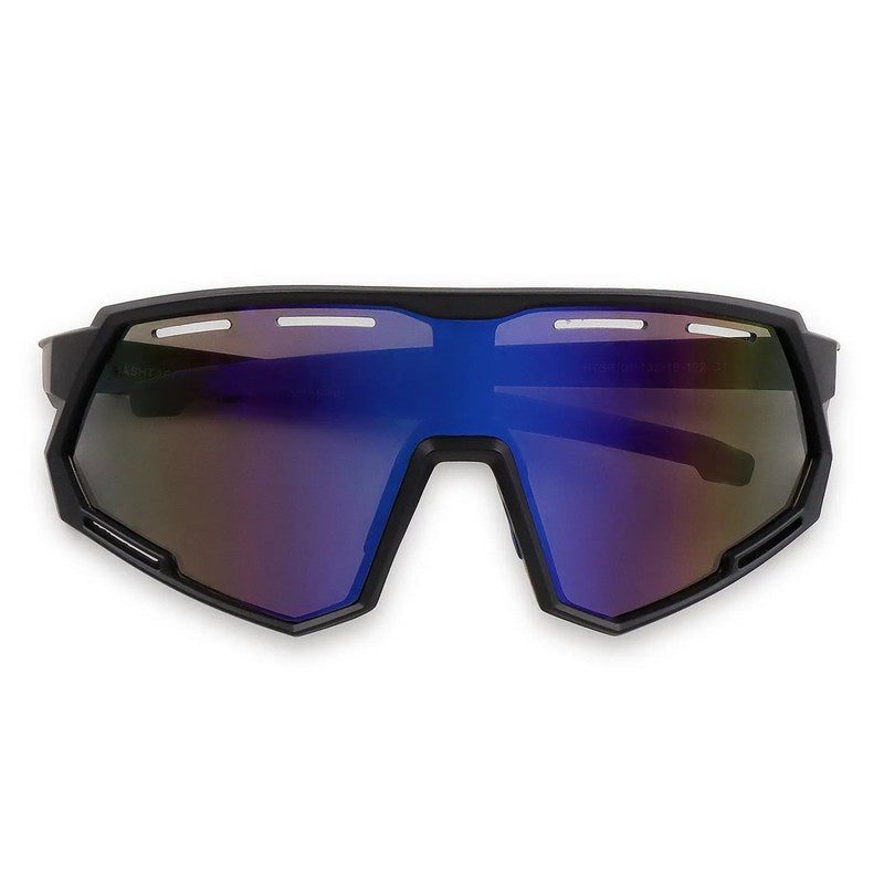 Myrion | Black/Blue Medium Full Rim Shield Sports Sunglasses for Men & Women [UV-protected]