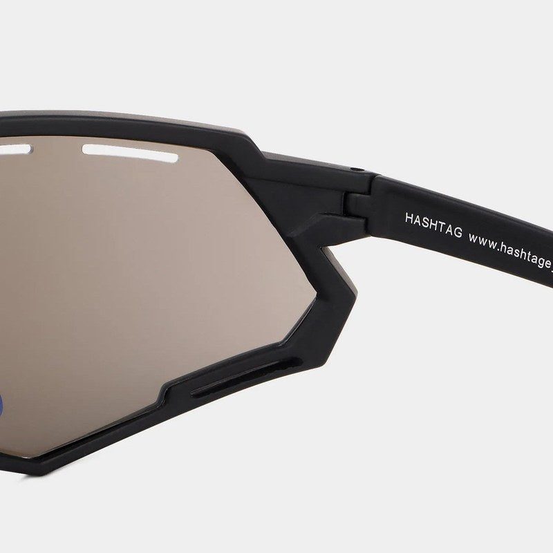 Myrion | Black/Blue Medium Full Rim Shield Sports Sunglasses for Men & Women [UV-protected]