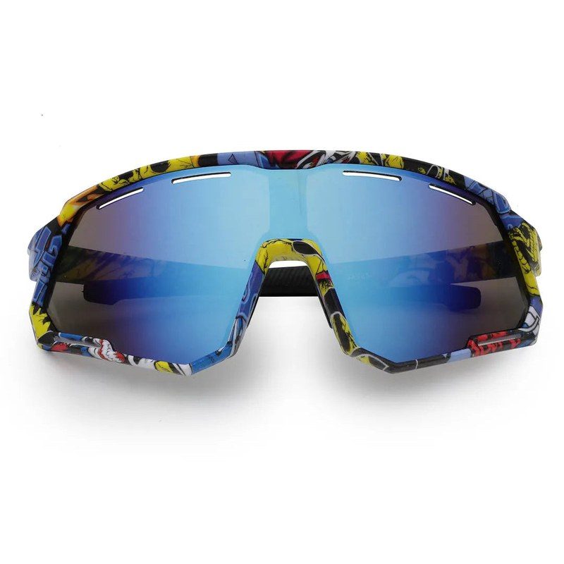 Myrion Multi Texture Medium Full Rim Shield Sports Sunglasses for Men & Women — Hashtag Eyewears