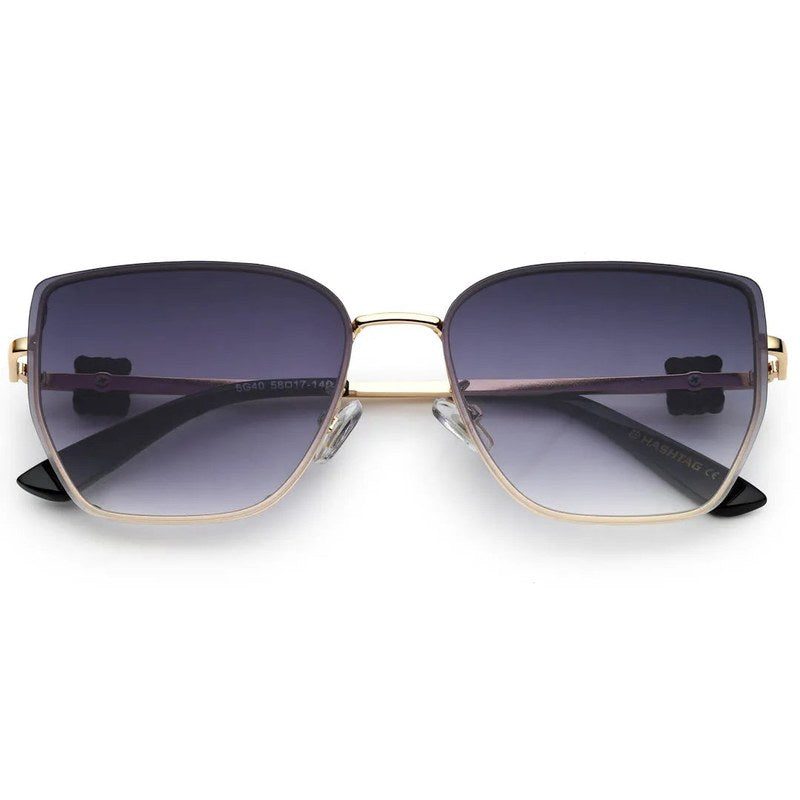 Nebular Gradient Black Medium Full Rim Rectangle Sunglasses for Women — Hashtag Eyewears