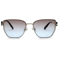 Nebular Gradient Brown & Blue Medium Full Rim Rectangle Sunglasses for Women — Hashtag Eyewears