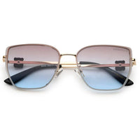 Nebular Gradient Brown & Blue Medium Full Rim Rectangle Sunglasses for Women — Hashtag Eyewears