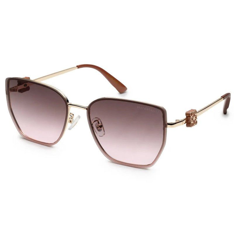 Nebular Gradient Brown & Pink Medium Full Rim Rectangle Sunglasses for Women — Hashtag Eyewears