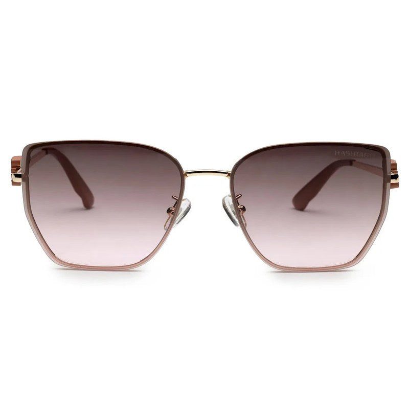 Nebular Gradient Brown & Pink Medium Full Rim Rectangle Sunglasses for Women — Hashtag Eyewears