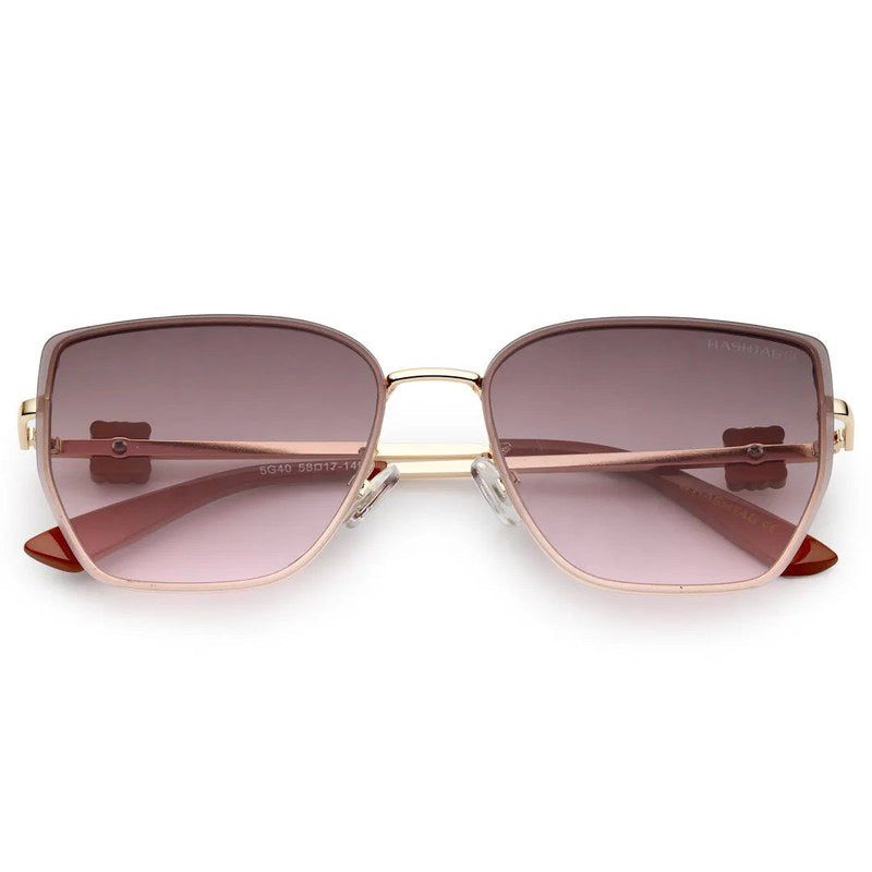 Nebular Gradient Brown & Pink Medium Full Rim Rectangle Sunglasses for Women — Hashtag Eyewears
