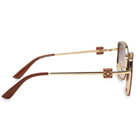 Nebular Gradient Brown & Pink Medium Full Rim Rectangle Sunglasses for Women — Hashtag Eyewears