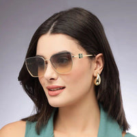 Nebular Gradient Green Medium Full Rim Rectangle Sunglasses for Women — Hashtag Eyewears