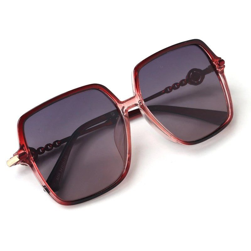 Nebulis Red Gradient Large Full Rim Square Sunglasses for Women — Hashtag Eyewears