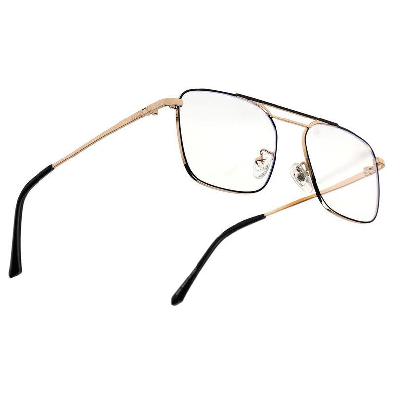 Neuron Black & Golden Medium Full Rim RECTANGLE Computer Glasses for Men & Women — Hashtag Eyewears