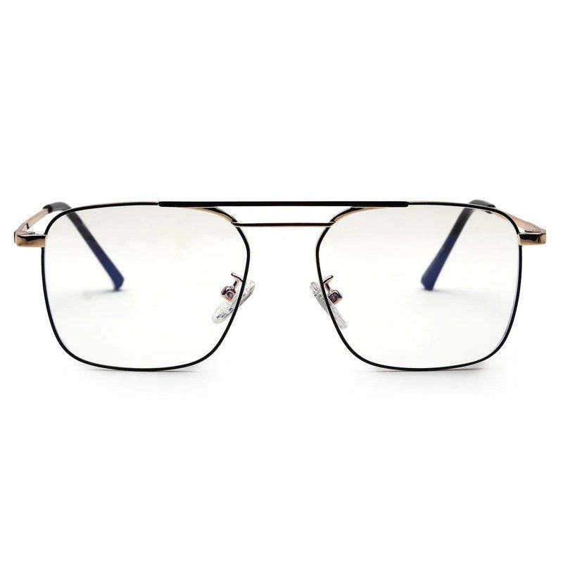 Neuron Black & Golden Medium Full Rim RECTANGLE Computer Glasses for Men & Women — Hashtag Eyewears