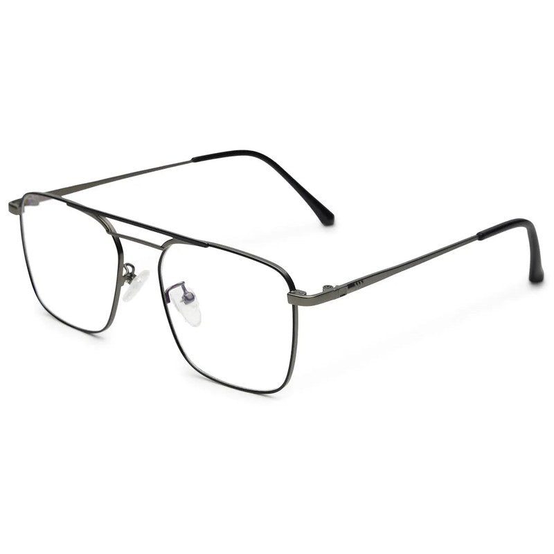 Neuron Black & Grey Medium Full Rim RECTANGLE Computer Glasses for Men & Women — Hashtag Eyewears