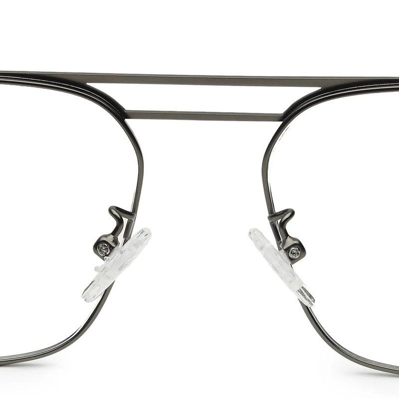 Neuron | Black & Grey Medium Full Rim RECTANGLE Computer Glasses for Men & Women [Blue Block]
