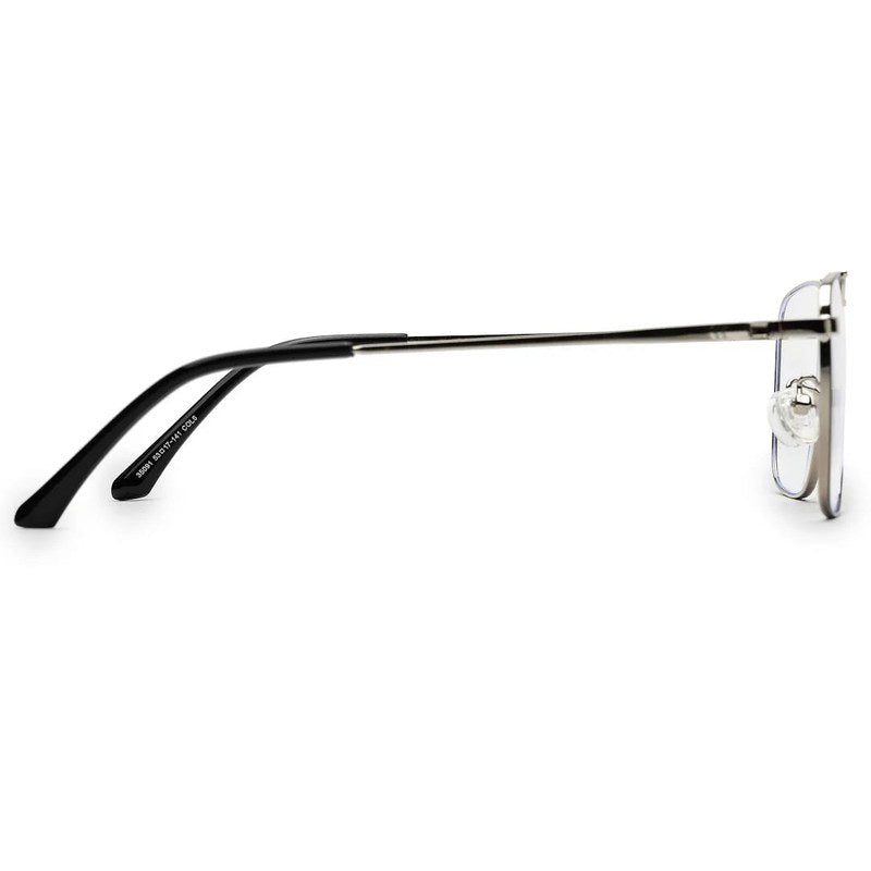Neuron Black & Silver Medium Full Rim RECTANGLE Computer Glasses for Men & Women — Hashtag Eyewears