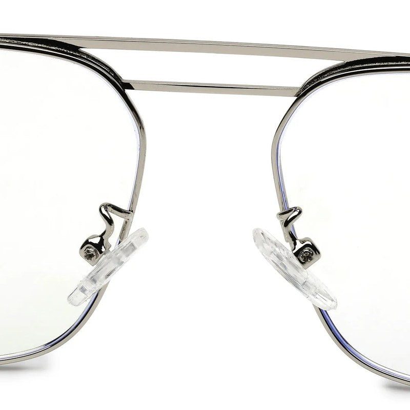 Neuron Black & Silver Medium Full Rim RECTANGLE Computer Glasses for Men & Women — Hashtag Eyewears