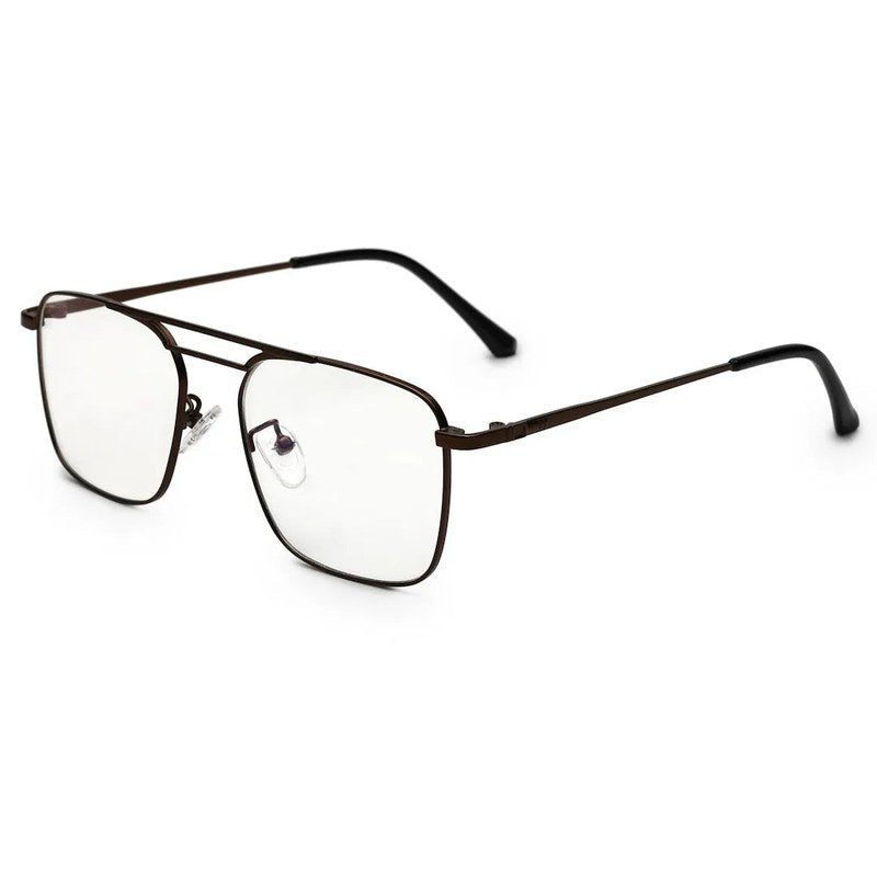 Neuron Brown Medium Full Rim RECTANGLE Computer Glasses for Men & Women — Hashtag Eyewears