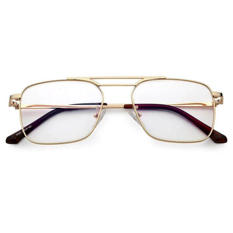 Neuron Golden Medium Full Rim RECTANGLE Computer Glasses for Men & Women — Hashtag Eyewears