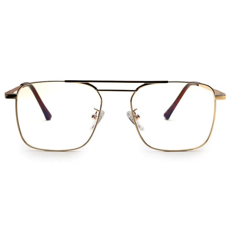 Neuron Golden Medium Full Rim RECTANGLE Computer Glasses for Men & Women — Hashtag Eyewears