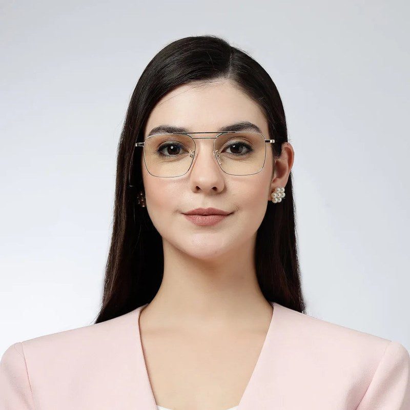 Neuron Golden Medium Full Rim RECTANGLE Computer Glasses for Men & Women — Hashtag Eyewears