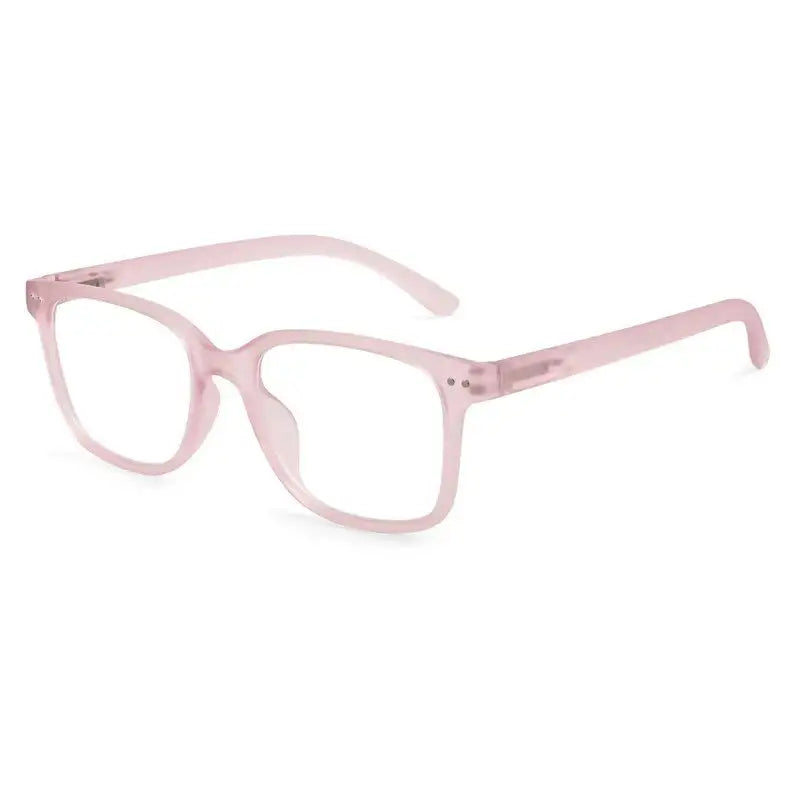 NexEye | Transparent Baby Pink Medium Full Rim RECTANGLE Computer Glasses for Men & Women [Blue Block]