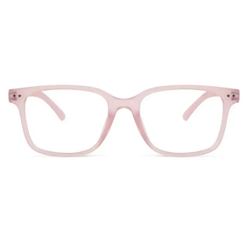 NexEye | Transparent Baby Pink Medium Full Rim RECTANGLE Computer Glasses for Men & Women [Blue Block]