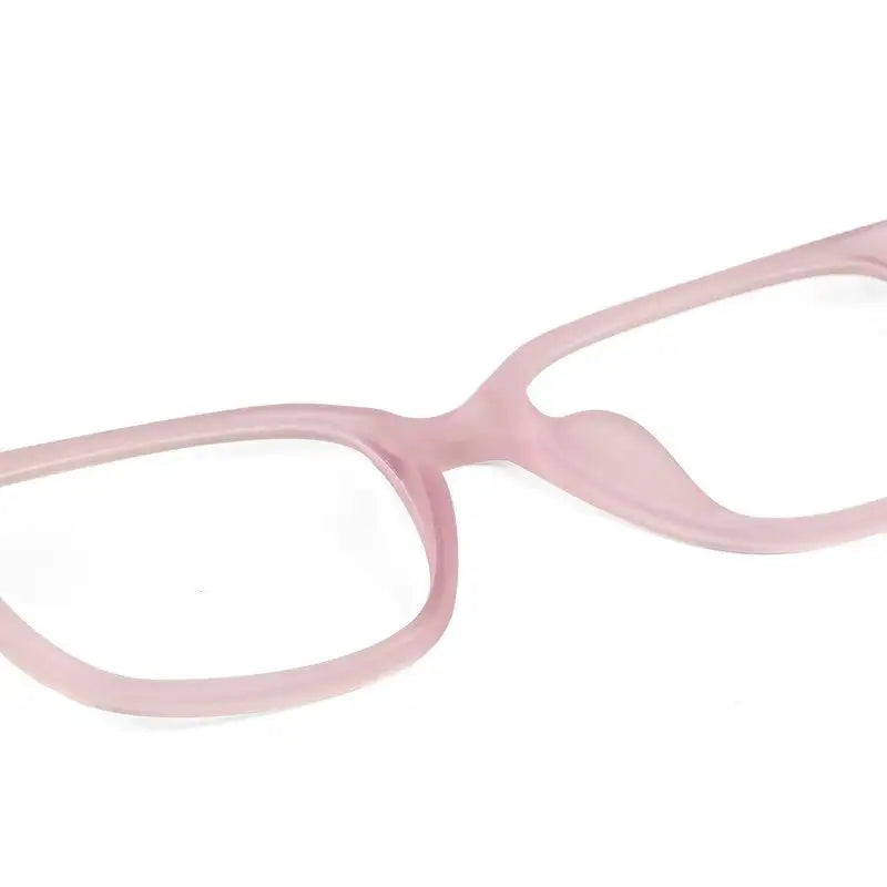 NexEye | Transparent Baby Pink Medium Full Rim RECTANGLE Computer Glasses for Men & Women [Blue Block]