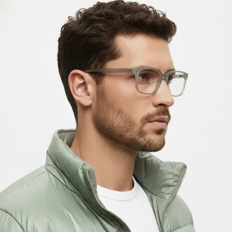 NexEye | Transparent Light Green Medium Full Rim RECTANGLE Computer Glasses for Men & Women [Blue Block]