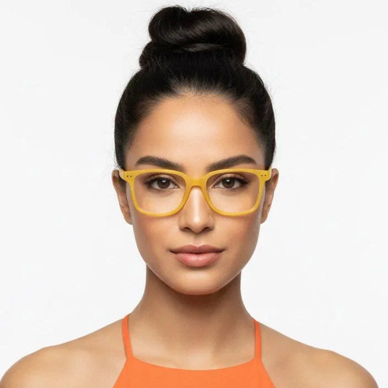 NexEye Transparent Orange Medium Full Rim RECTANGLE Computer Glasses for Men & Women — Hashtag Eyewears