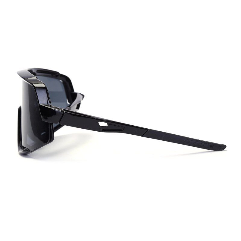 Nexis Black Large Full Rim Shield Sports Sunglasses for Men & Women — Hashtag Eyewears