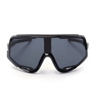 Nexis | Black Large Full Rim Shield Sports Sunglasses for Men & Women [UV-protected]