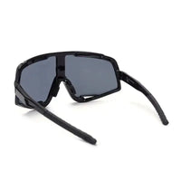 Nexis | Black Large Full Rim Shield Sports Sunglasses for Men & Women [UV-protected]