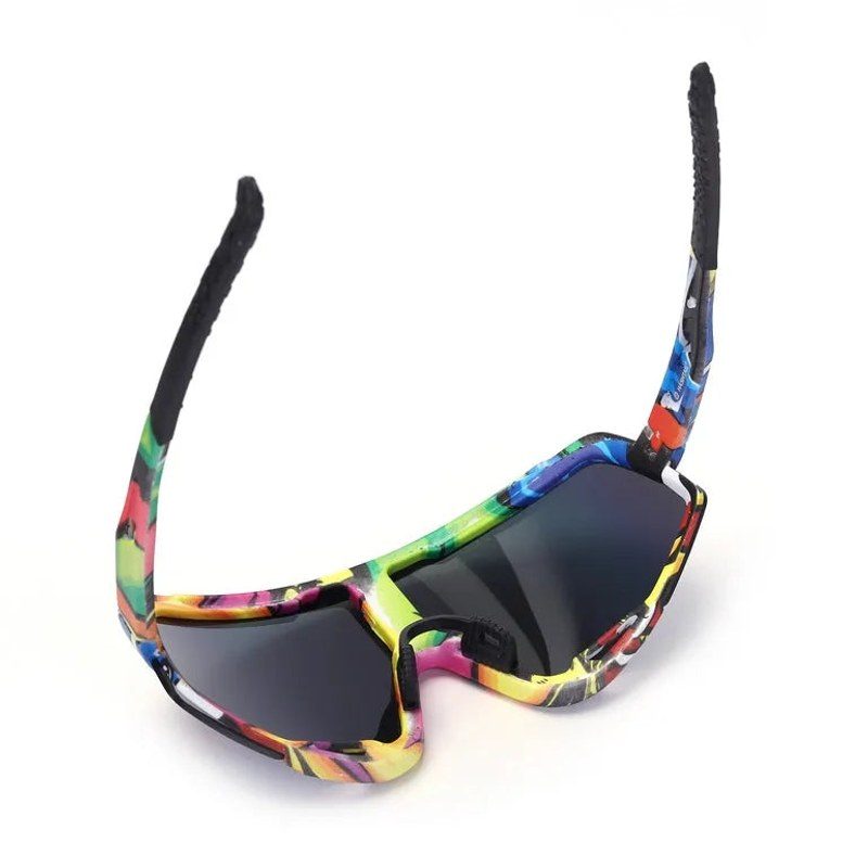 Nexis | Blue/ Green Large Full Rim Shield Sports Sunglasses for Men & Women [UV-protected]