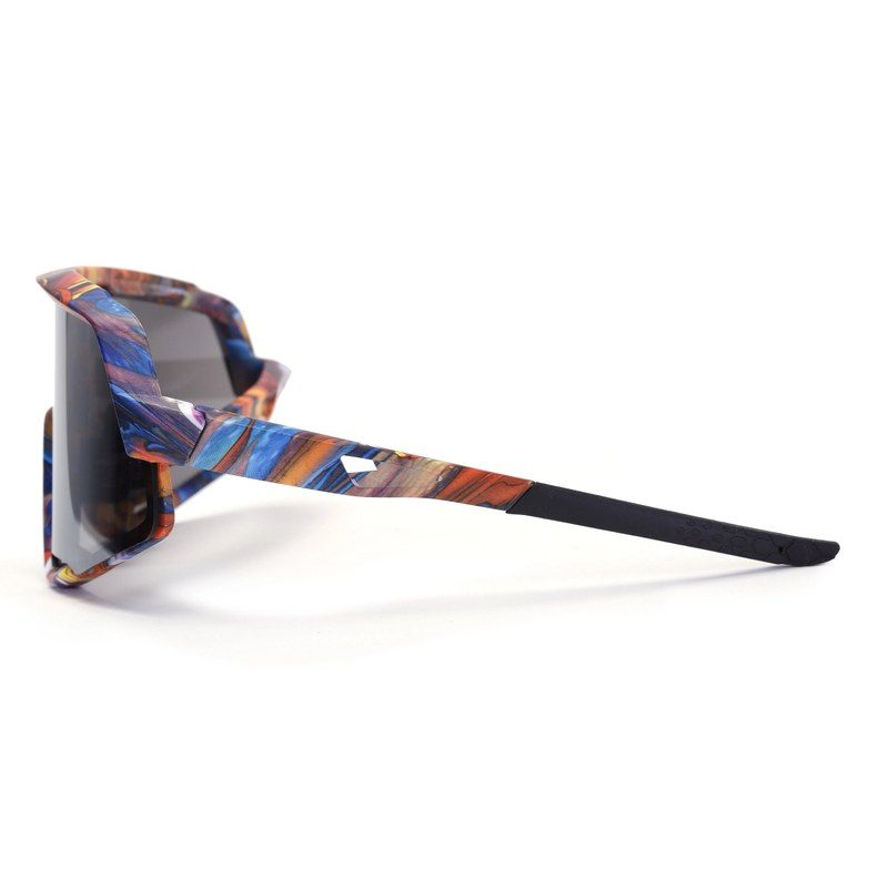 Nexis | Grey Large Full Rim Shield Sports Sunglasses for Men & Women [UV-protected]