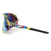 Nexis | Multi Colour/Texture Large Full Rim Shield Sports Sunglasses for Men & Women [UV-protected]