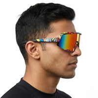 Nexis | Multi Colour/Texture Large Full Rim Shield Sports Sunglasses for Men & Women [UV-protected]