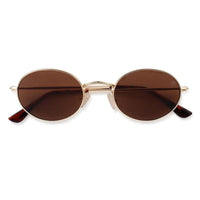 Nimbra Brown Small Full Rim Oval Sunglasses for Women — Hashtag Eyewears