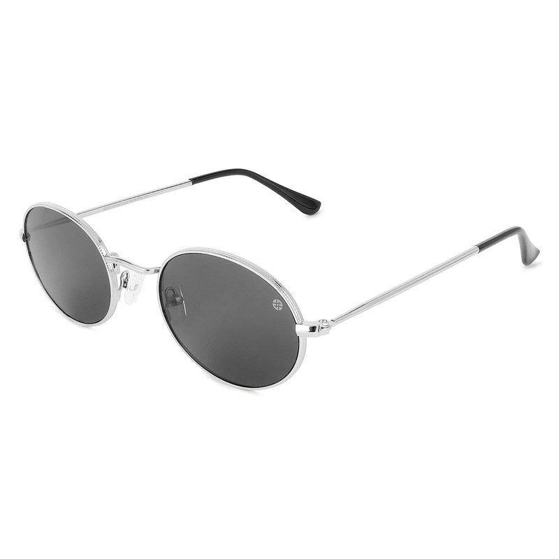 Nimbra Silver Small Full Rim Oval Sunglasses for Women — Hashtag Eyewears