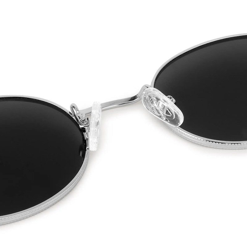 Nimbra | Silver Small Full Rim Oval Sunglasses for Women [UV-protected]