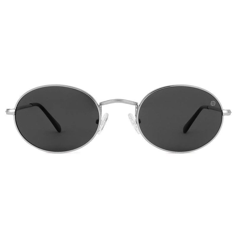 Nimbra Silver Small Full Rim Oval Sunglasses for Women — Hashtag Eyewears