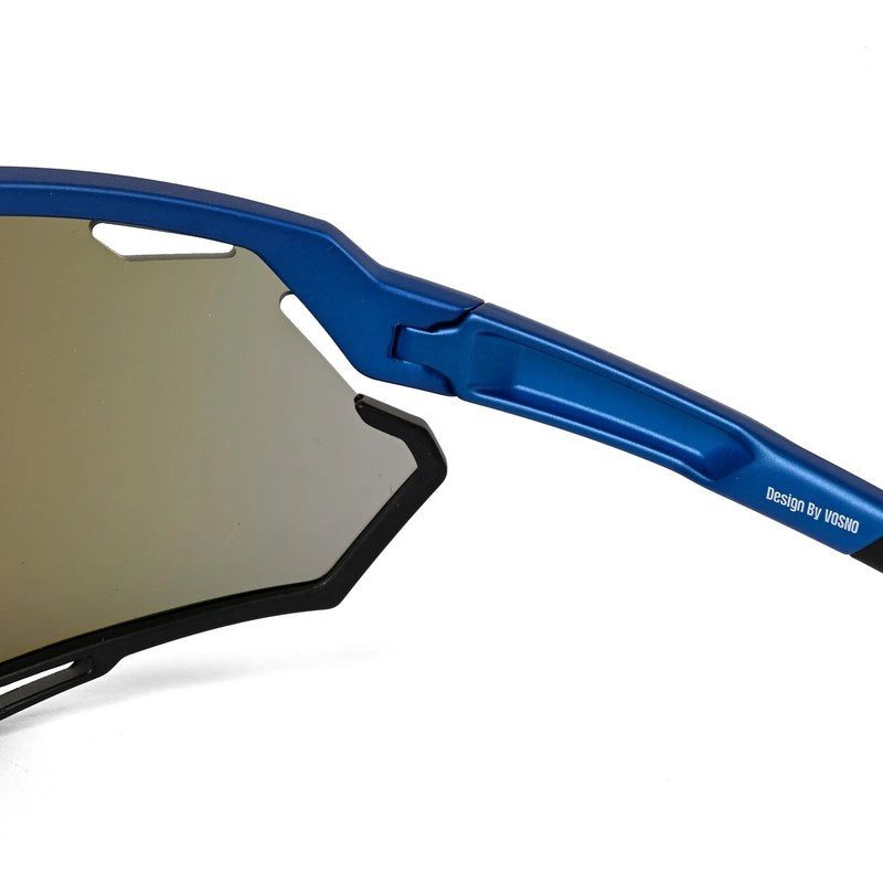 Nitro | Blue/Black Extra-Large Full Rim Shield Sports Sunglasses for Men & Women [UV-protected]