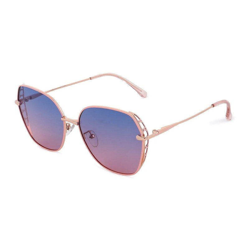 Nixion Pink & Golden Large Full Rim Square Sunglasses for Women — Hashtag Eyewears