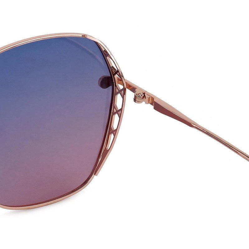Nixion | Pink & Golden Large Full Rim Square Sunglasses for Women [Polarized]
