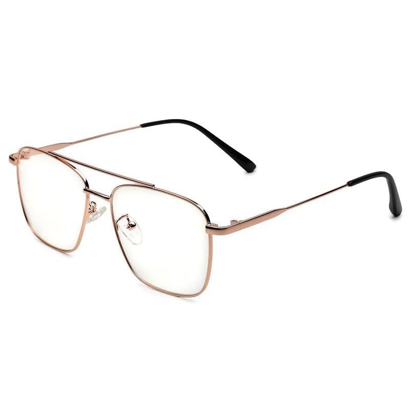 Nova Golden Medium Full Rim Square Computer Glasses for Men & Women — Hashtag Eyewears