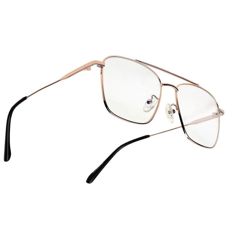 Nova Golden Medium Full Rim Square Computer Glasses for Men & Women — Hashtag Eyewears